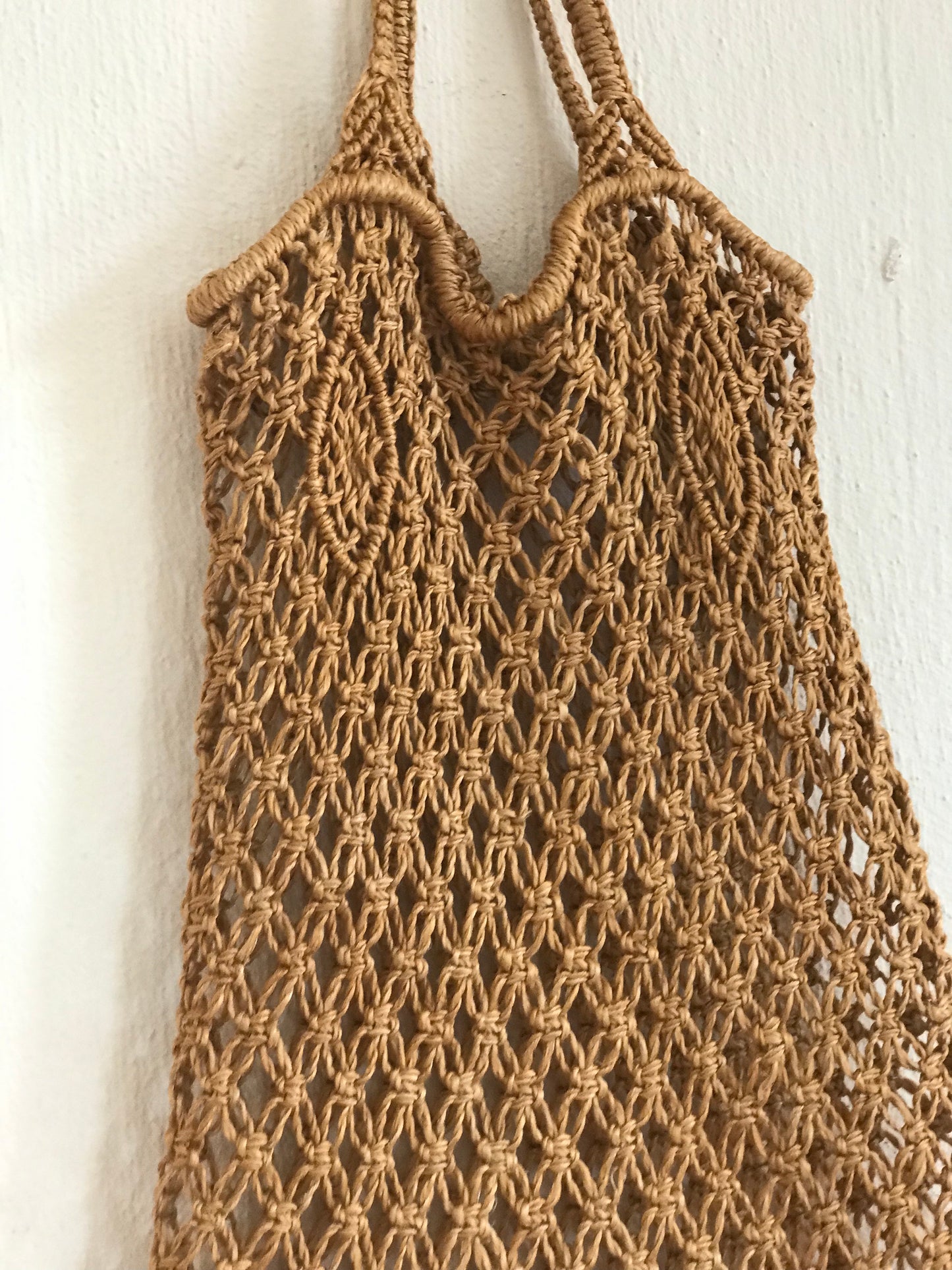 Vintage macrame shopper