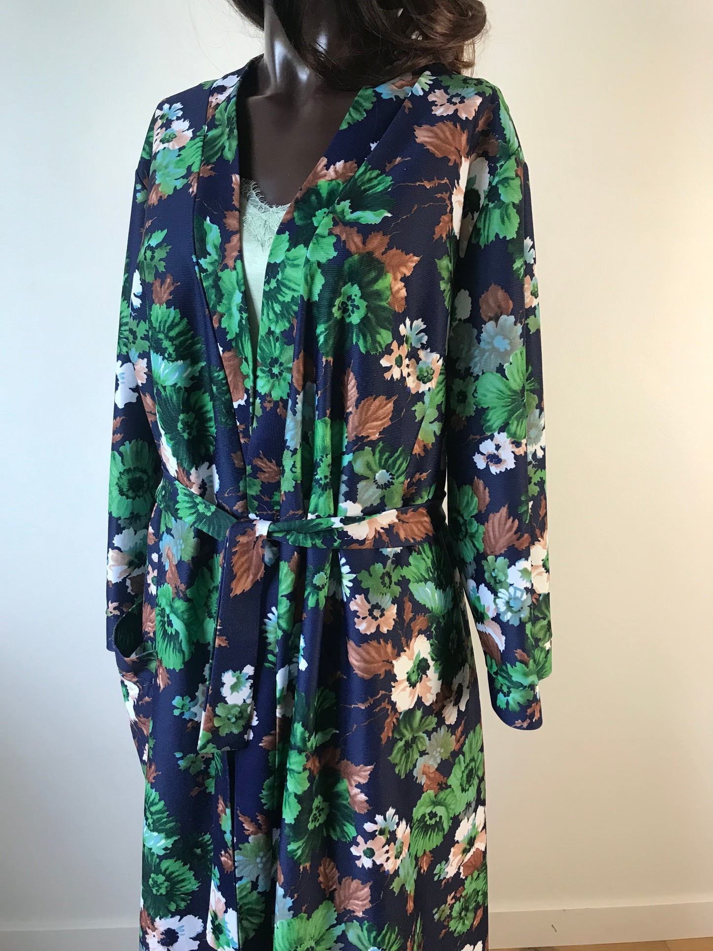 Vintage belted maxi dressing gown