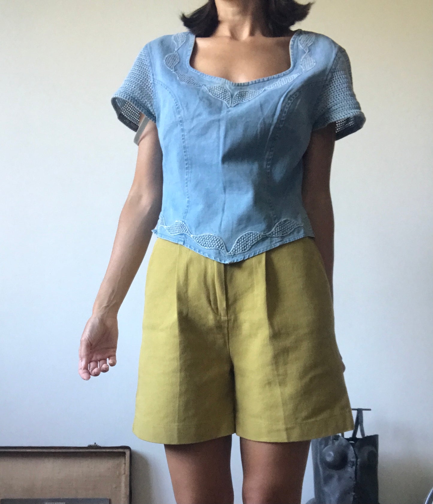 High waist bermuda shorts