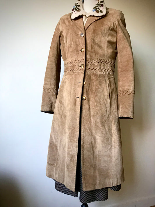 Naf Naf suede coat 90s