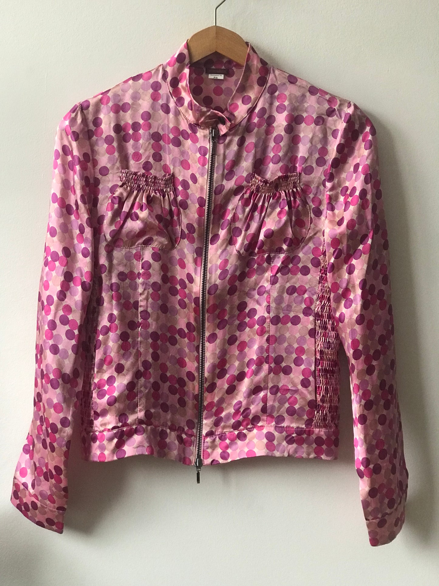 Polkadot silk bomber