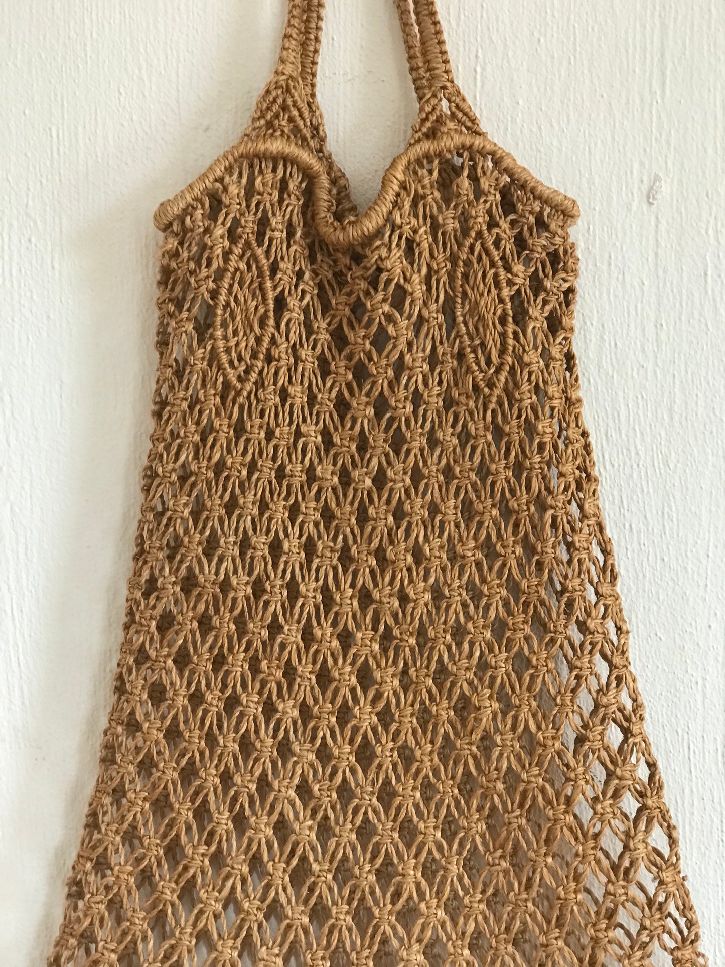 Vintage macrame shopper