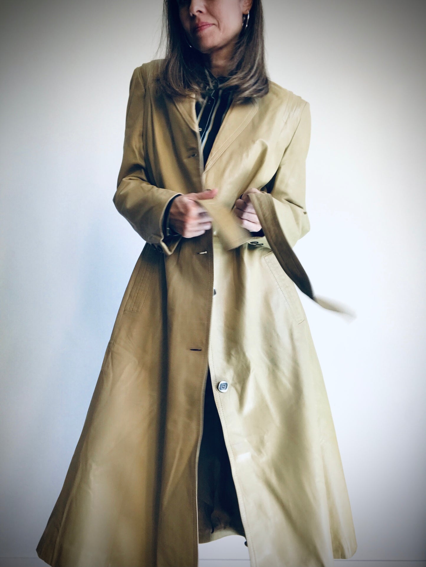 Maxi Leather trench 70s