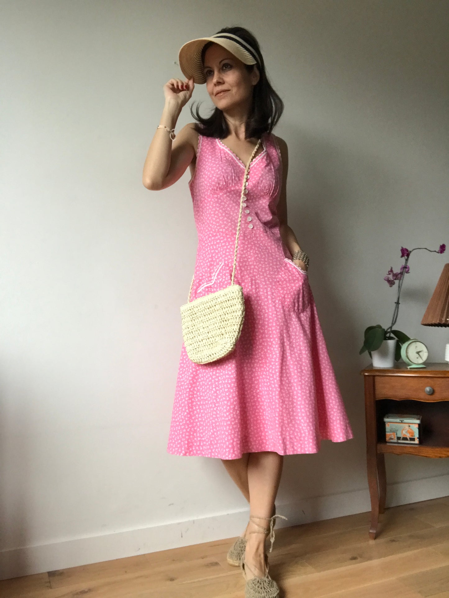 Vintage midi strap dress