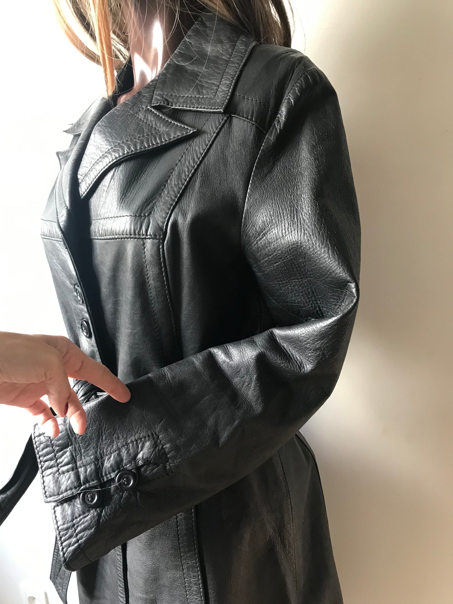 maxi leather coat vintage