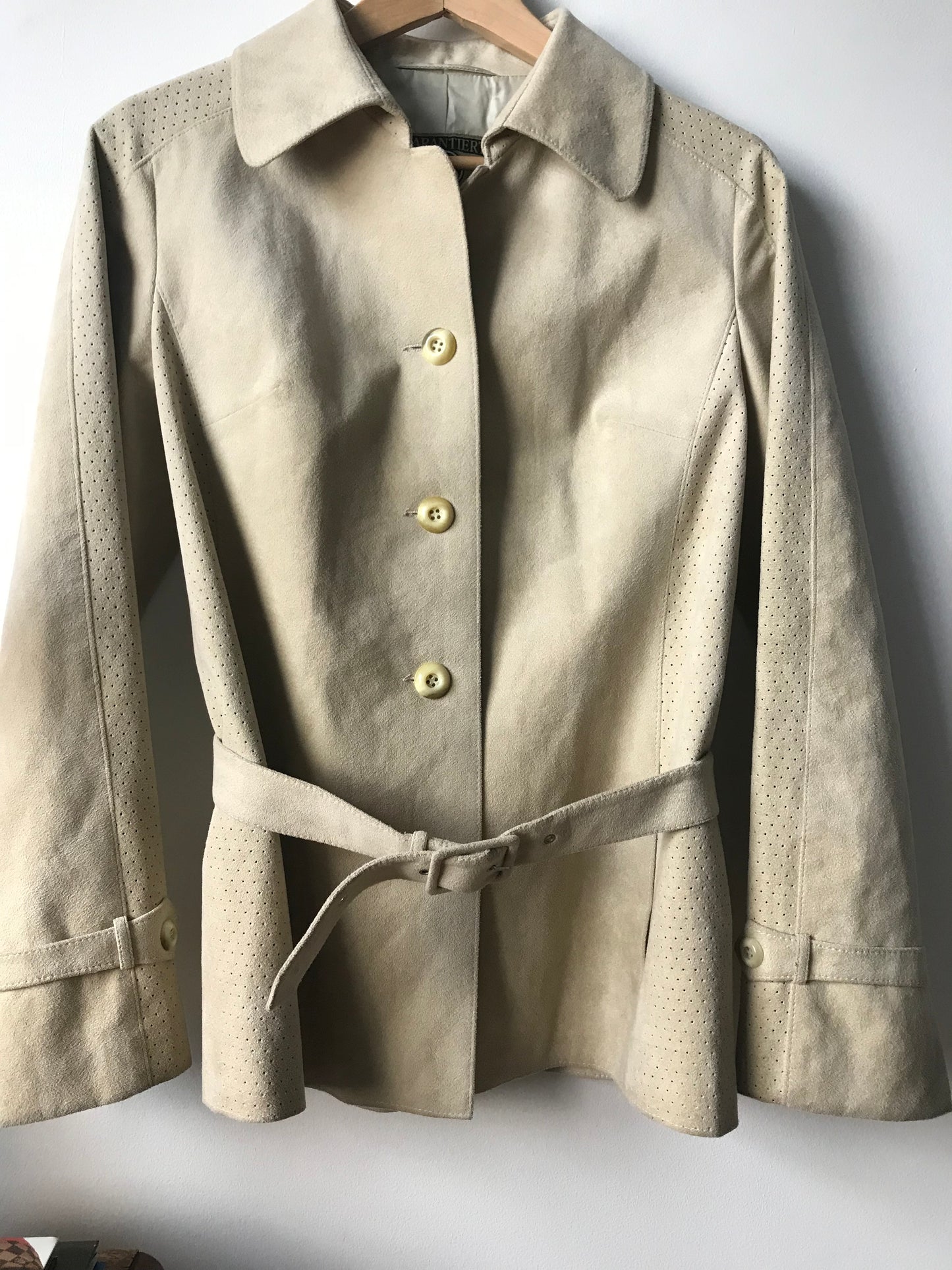 70s Suede look belted jacket