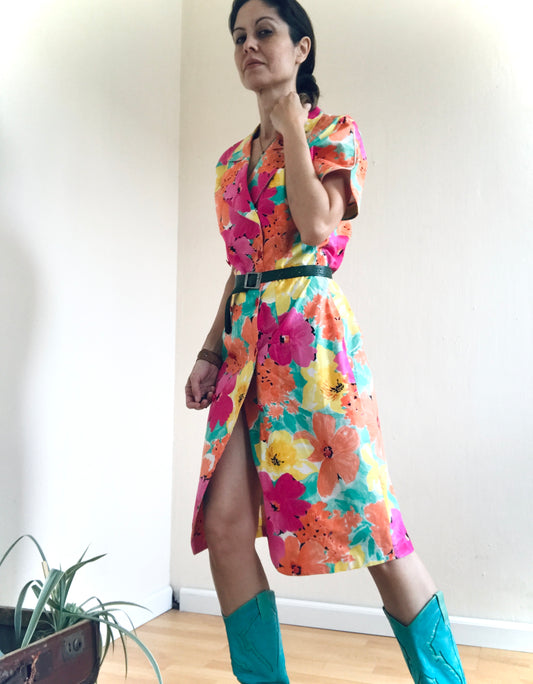 Floral print vintage dress