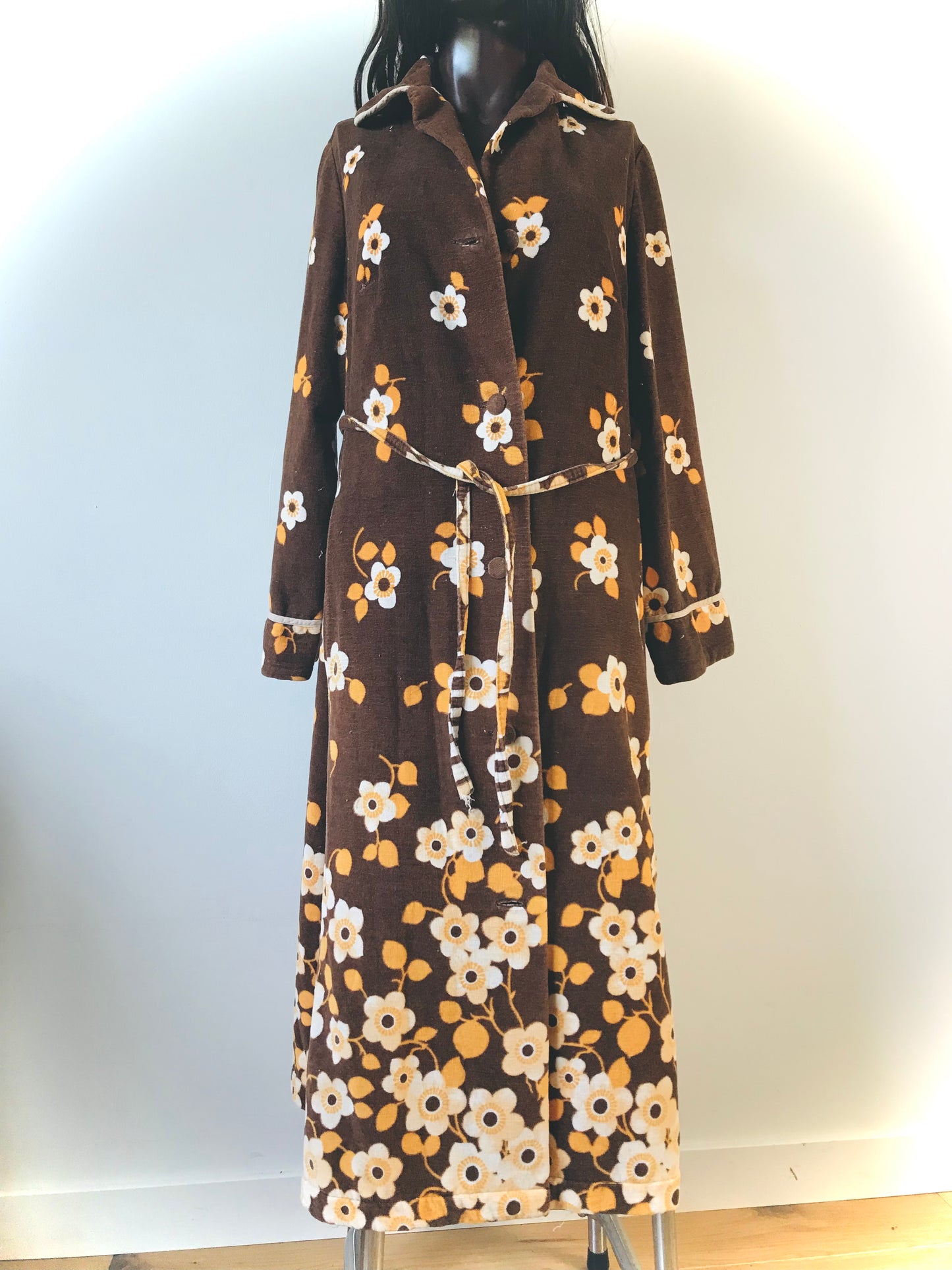 retro floral print dressing gown