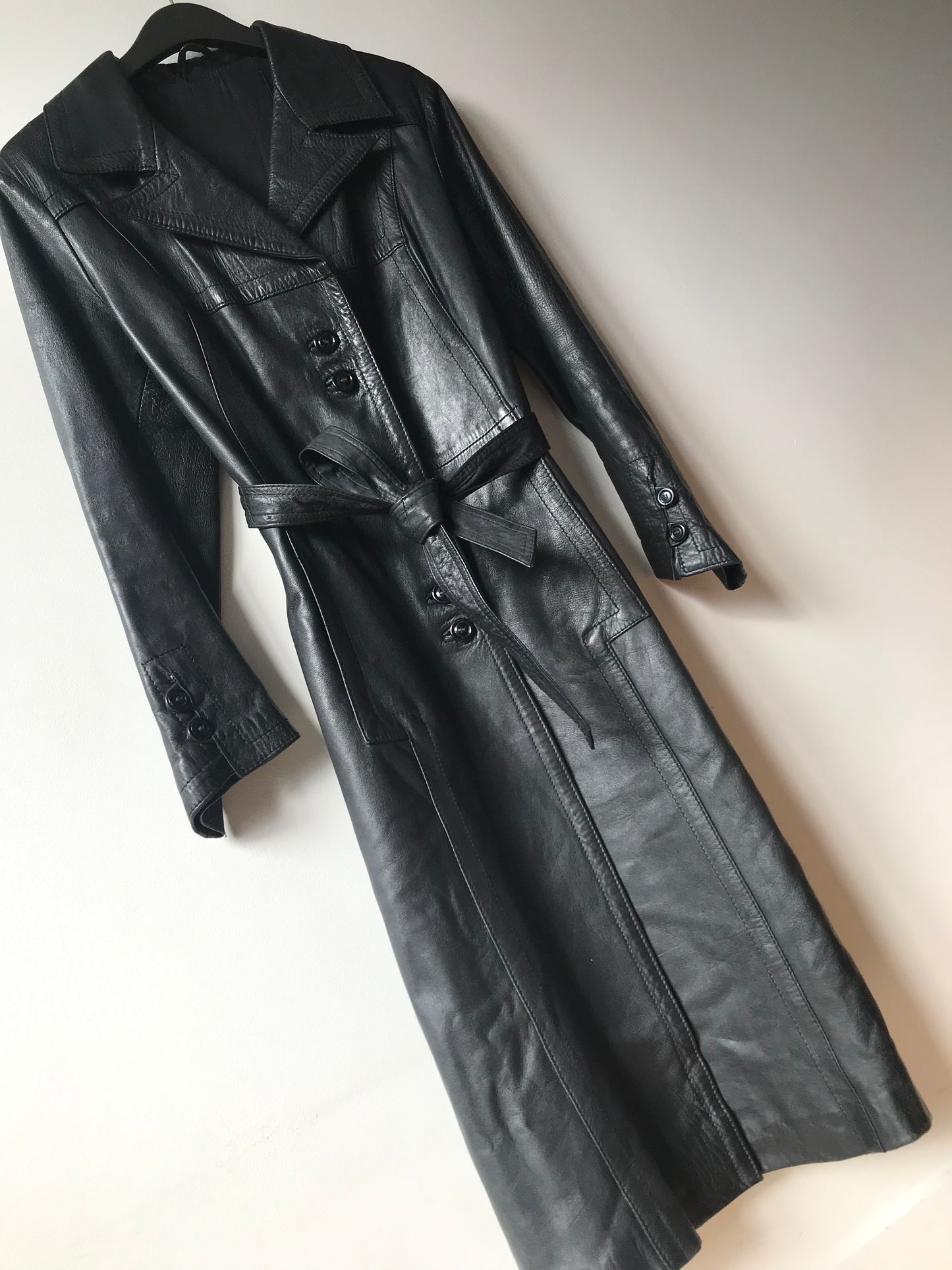 maxi leather coat vintage