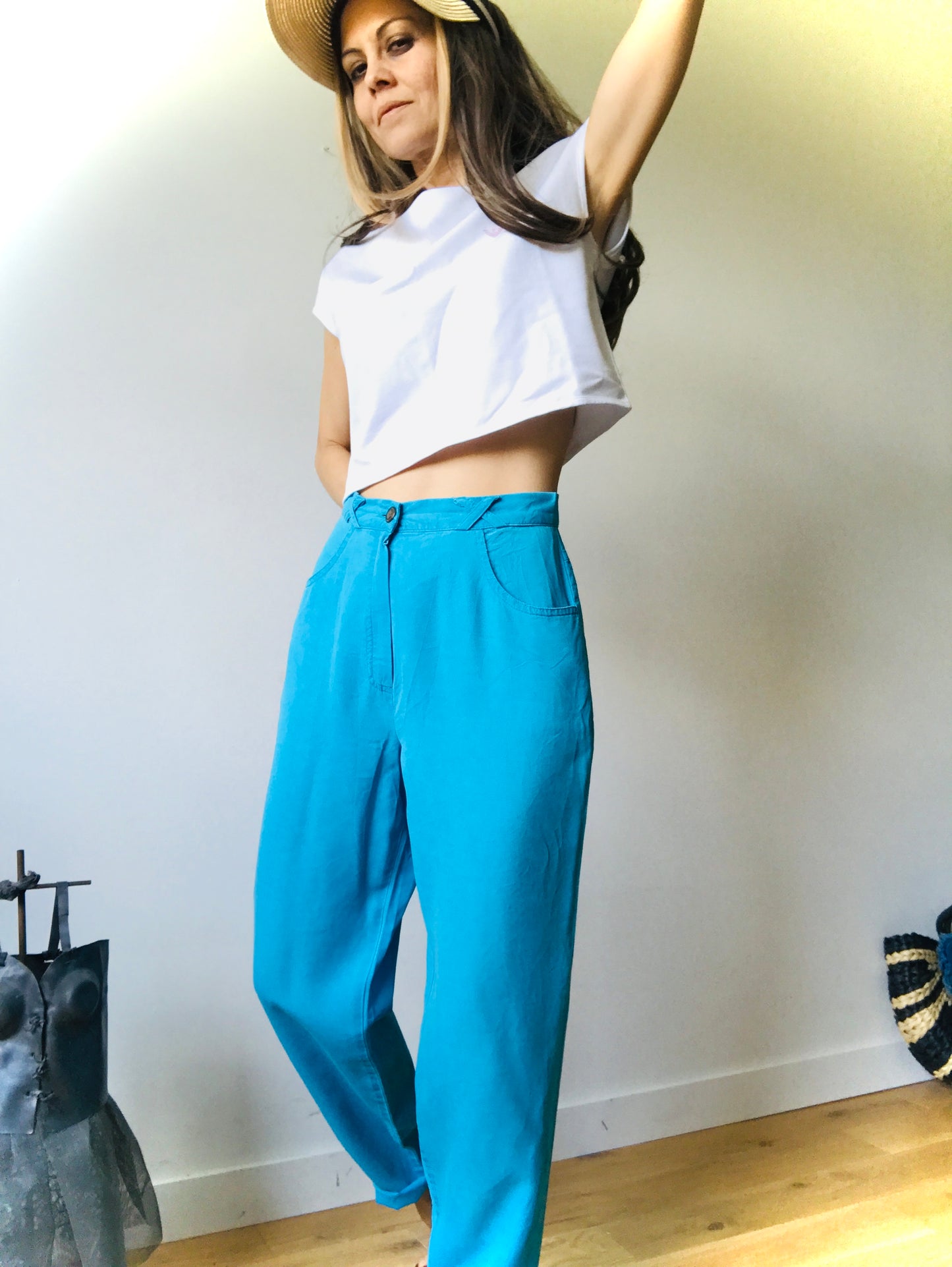 Vintage 90s high waist coton pants