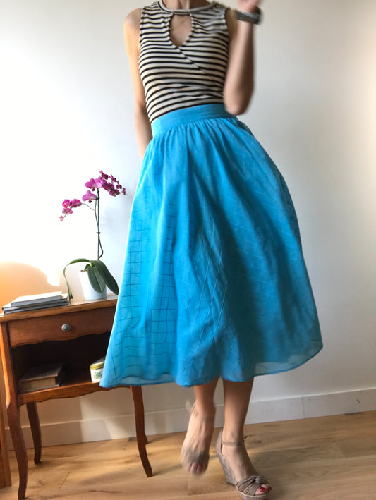 High waist vintage midi skirt