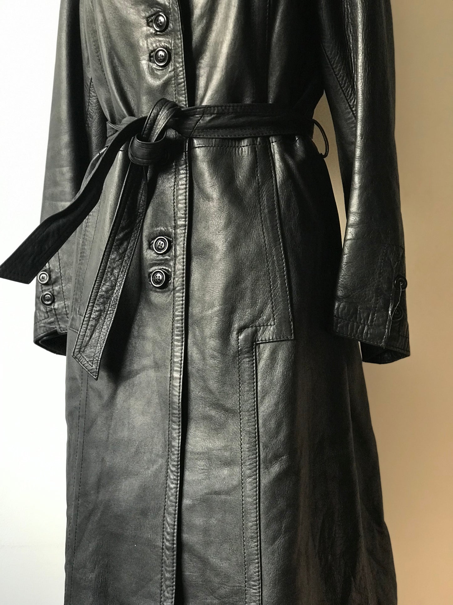 maxi leather coat vintage