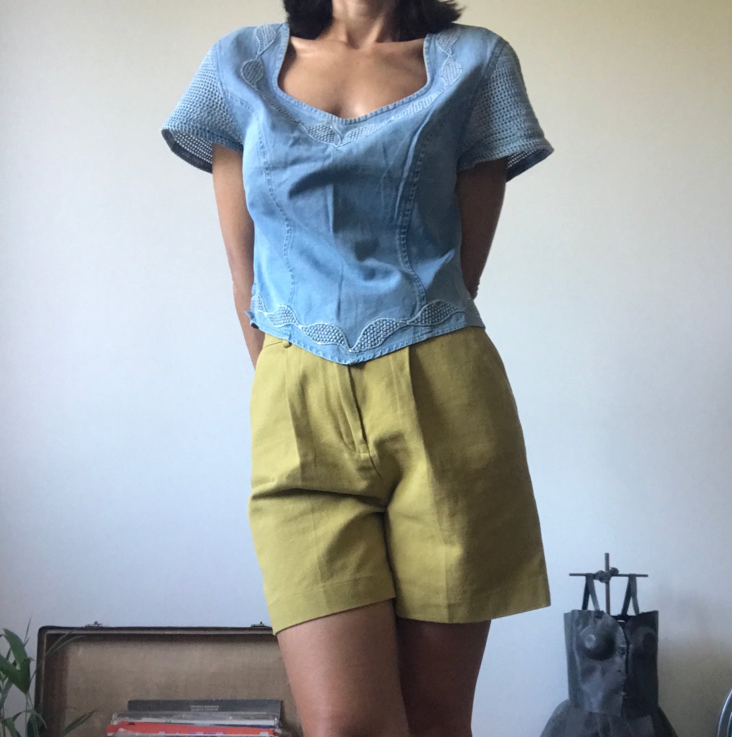 High waist bermuda shorts