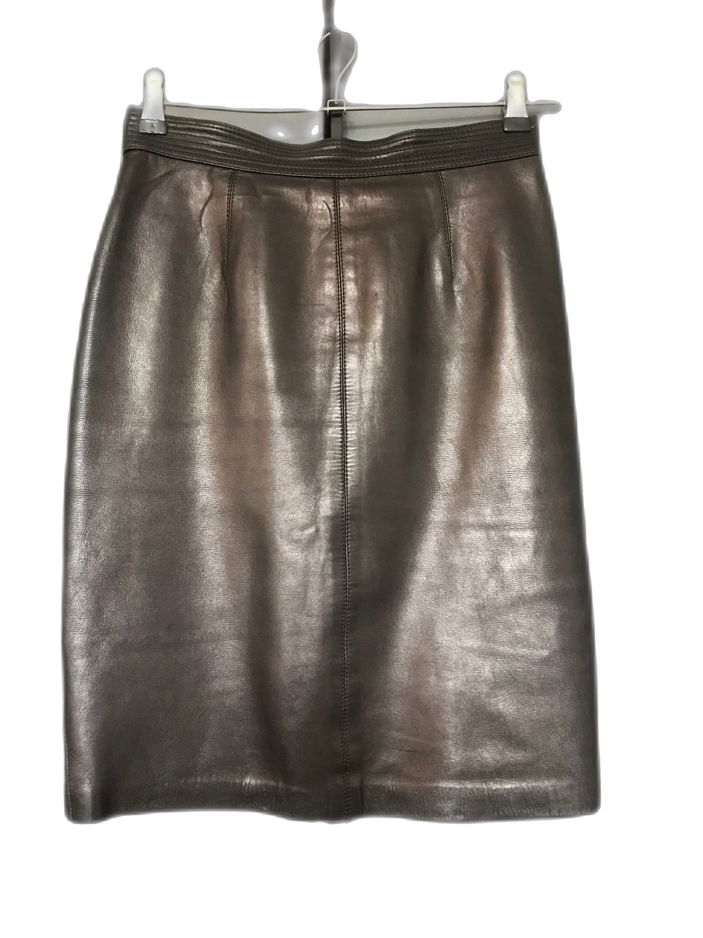 Lamb leather pencil skirt