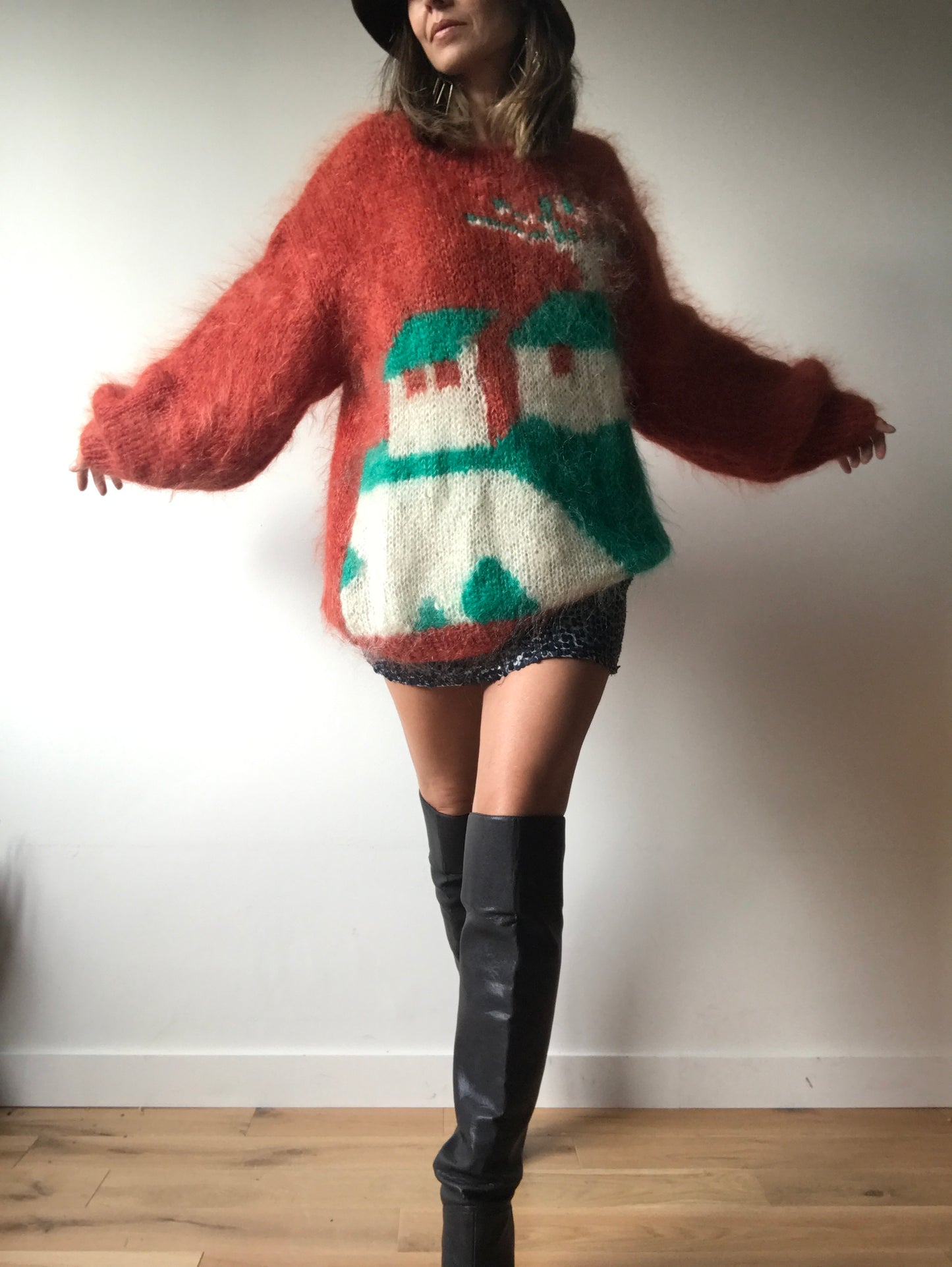 Mohair knitted sweater