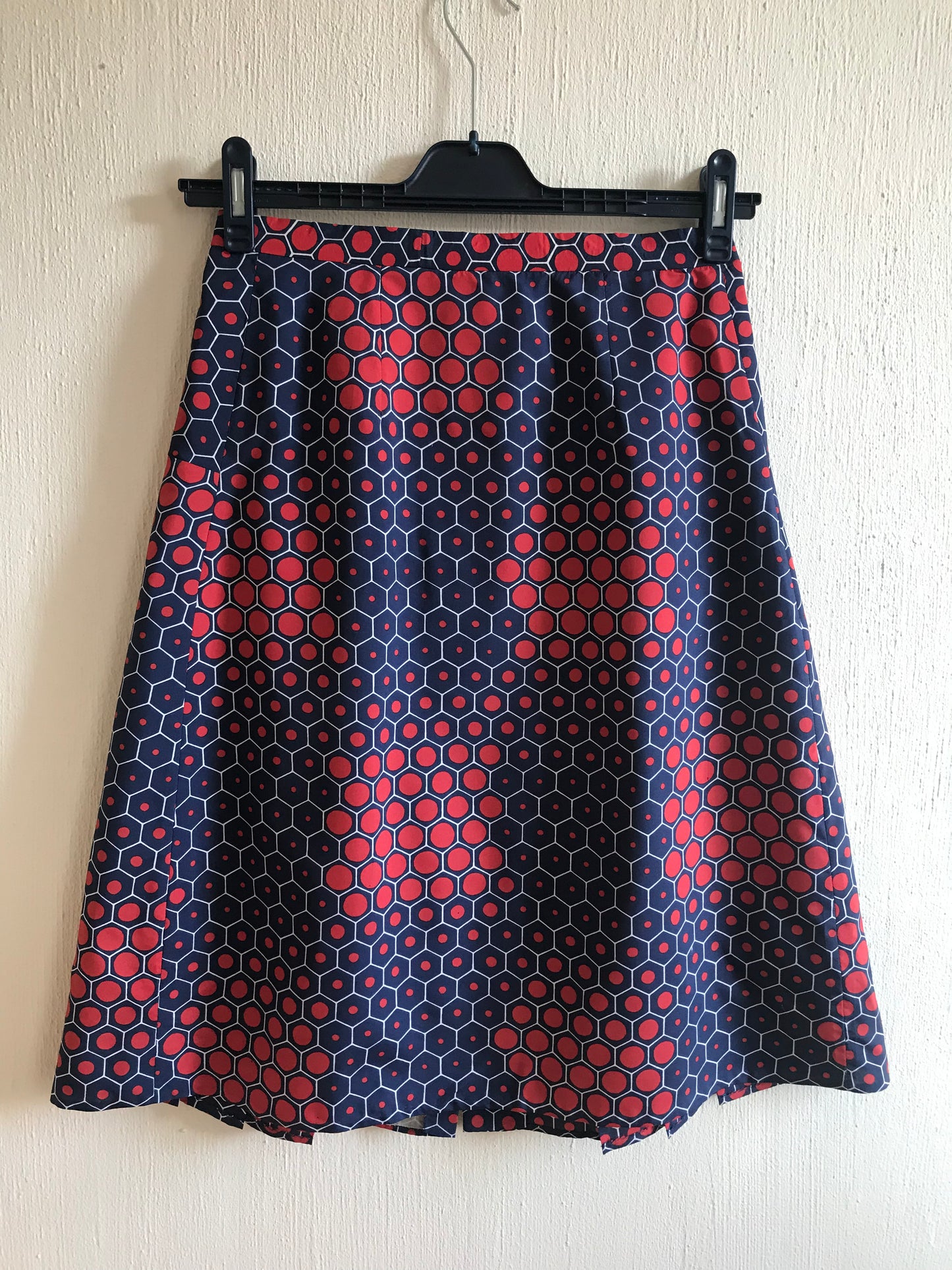 Retro print pleated skirt