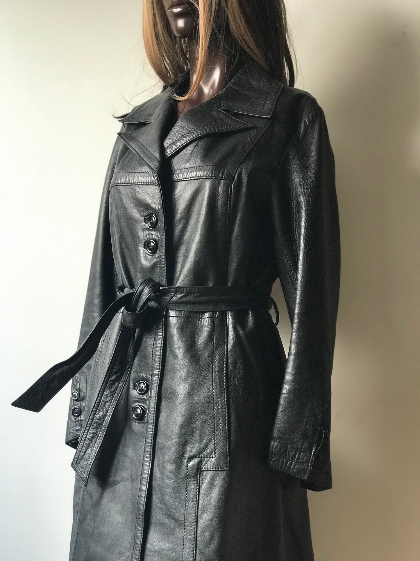 maxi leather coat vintage